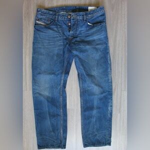 Diesel Waykee Men Jeans W33 L30 Regular Straight Faded Stretch Whiskers